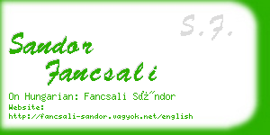 sandor fancsali business card